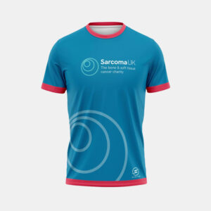 Blue running top with Sarcoma UK logo on it