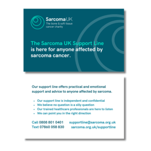 Sarcoma UK Support Line business cards